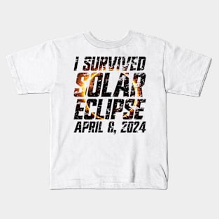 I Survived Solar Eclipse April 8, 2024 v2 Kids T-Shirt